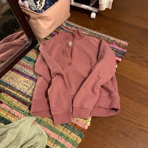 Pink Quarter-Zip Sweatshirt